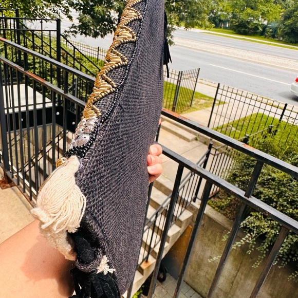 Bohemian Envelope Wristlets Banjara Clutch Beige And White Color With tassels - Picture 8 of 12